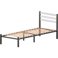 Кровать Домаклево Сталь 90x200 (черный/белый) — Chaika Market