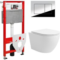 Унитаз подвесной Lauter Vortex 2110830 + TECE Kit 9400412 с кнопкой (хром) — Chaika Market