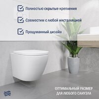 Унитаз подвесной Lauter Vortex 2110830 + TECE Kit 9400412 с кнопкой (хром) - Изображение №6 — Chaika Market