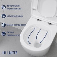 Унитаз подвесной Lauter Vortex 2110830 + TECE Kit 9400412 с кнопкой (хром) - Изображение №4 — Chaika Market