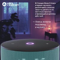 Умная колонка Яндекс Станция Мини 3 с часами (бирюзовый) - Изображение №8 — Chaika Market