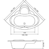 Ванна Lauter Riviera 150x150 21050150 (с каркасом) - Изображение №12 — Chaika Market