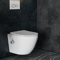 Унитаз подвесной Roxen Antares Bidet в комплекте с инсталляцией StounFix Dual Fresh 6 в 1 966280 (кнопка: бежевый) - Изображение №7 — Chaika Market