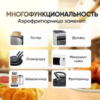 Аэрогриль (аэрофритюрница) Roome AF-ZE7223-A (черный) - Изображение №9 — Chaika Market