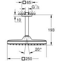 Верхний душ Grohe Tempesta 250 Cube 26683000 - Изображение №4 — Chaika Market