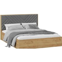 Кровать Трия Хилтон универсальная тип 1 и заглушиной 160x200 (дуб крафт золотой/велюр серый) — Chaika Market