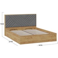 Кровать Трия Хилтон универсальная тип 1 и заглушиной 160x200 (дуб крафт золотой/велюр серый) - Изображение №4 — Chaika Market