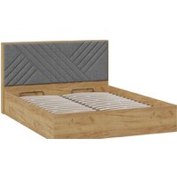 Кровать Трия Хилтон универсальная тип 1 и заглушиной 160x200 (дуб крафт золотой/велюр серый) - Изображение №2 — Chaika Market