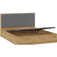 Кровать Трия Хилтон универсальная тип 1 и заглушиной 160x200 (дуб крафт золотой/велюр серый) - Изображение №3 — Chaika Market