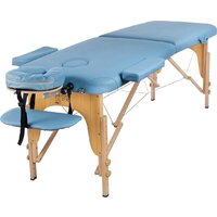 Массажный стол Atlas Sport складной 2-с деревянный 70 см (светло-голубой) — Chaika Market