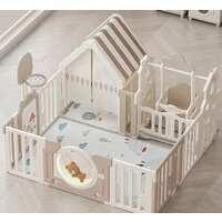 Игровой манеж UNIX kids DeLuxe House&Storage 150х180 Camel PPLXSWH180WC — Chaika Market