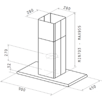 Кухонная вытяжка Elica Galaxy Island BLIX/A/90X45 - Изображение №5 — Chaika Market