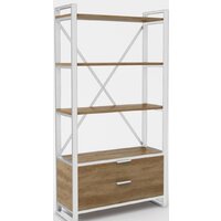 Стеллаж Hype Mebel Стандарт Люкс 50x200 (белый/дуб галифакс олово) — Chaika Market