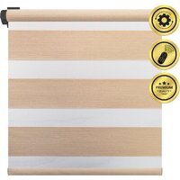 Рулонная электроштора НеоФьюжен Юпитер 140х250 правая (бежевый, черная фурнитура) — Chaika Market