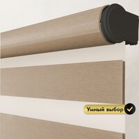 Рулонная электроштора НеоФьюжен Юпитер 140х250 правая (бежевый, черная фурнитура) - Изображение №4 — Chaika Market