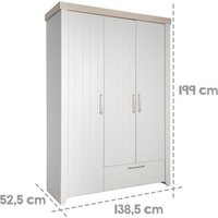 Шкаф распашной Roba Helen 1631808 (белый/светло-серый) - Изображение №6 — Chaika Market