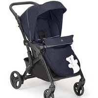 Универсальная коляска CAM Tris Fluido Easy (3 в 1, белый медвежонок, синий-черный) - Изображение №5 — Chaika Market