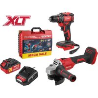  Wortex 1329850 (шуруповерт, болгарка, 1 АКБ, кейс) — Chaika Market