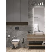Унитаз подвесной Cersanit Carina New Clean On с инстал. Link Pro (с кнопкой Estetica 64112 черный/хром) - Изображение №15 — Chaika Market