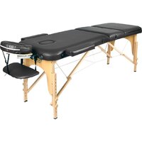 Массажный стол Atlas Sport 60 см складной 3-с деревянный (черный) — Chaika Market