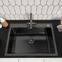 Кухонная мойка ARFEKA ECO AR 700*500 BLACK PVD NANO - Изображение №2 — Chaika Market