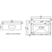 Кухонная мойка ARFEKA ECO AR 700*500 BLACK PVD NANO - Изображение №9 — Chaika Market