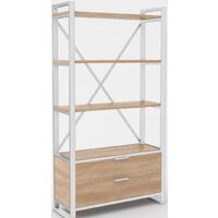 Стеллаж Hype Mebel Стандарт Люкс 50x200 (белый/дуб галифакс натуральный) - Изображение №1 — Chaika Market