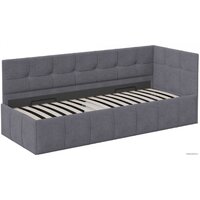 Кровать-тахта Трия Грей c мягкой обивкой с ПМ 80x200 (велюр Galaxy серый) - Изображение №2 — Chaika Market