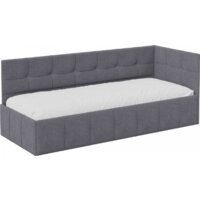Кровать-тахта Трия Грей c мягкой обивкой с ПМ 80x200 (велюр Galaxy серый) — Chaika Market