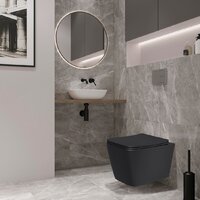 Унитаз подвесной Lauter Magdeburg 21103EC + 21901002 (кнопка узкая, черный) - Изображение №15 — Chaika Market