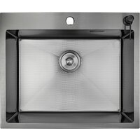 Кухонная мойка Stellar Decor S6550NB-D (нано черный) - Изображение №6 — Chaika Market