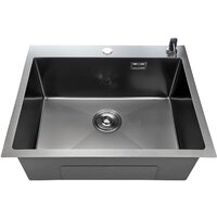 Кухонная мойка Stellar Decor S6550NB-D (нано черный) - Изображение №7 — Chaika Market