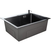 Кухонная мойка Stellar Decor S6550NB-D (нано черный) - Изображение №4 — Chaika Market