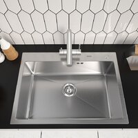 Кухонная мойка ARFEKA ECO AR 700*500 SATIN DECOR VOLCANIC ROCK - Изображение №2 — Chaika Market