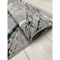 Ковер для жилой комнаты Radjab Carpet Афина Прямоугольник 9012A 12867RK (3x5, Grey/D.Green) - Изображение №6 — Chaika Market