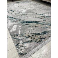 Ковер для жилой комнаты Radjab Carpet Афина Прямоугольник 9012A 12867RK (3x5, Grey/D.Green) - Изображение №5 — Chaika Market