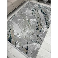 Ковер для жилой комнаты Radjab Carpet Афина Прямоугольник 9012A 12867RK (3x5, Grey/D.Green) - Изображение №4 — Chaika Market