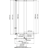 Стеклянная шторка для ванны Wasserkraft Main 41S02-80 - Изображение №3 — Chaika Market