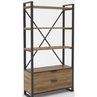 Стеллаж Hype Mebel Стандарт Люкс 50x170 (черный/дуб галифакс олово) - Изображение №1 — Chaika Market