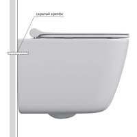 Унитаз подвесной Berges Wasserhaus Quattro S Rimless 043364 (с сиденьем и кнопкой смыва) - Изображение №5 — Chaika Market