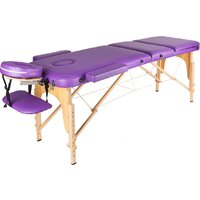 Массажный стол Atlas Sport 60 см складной 3-с деревянный (фиолетовый) — Chaika Market