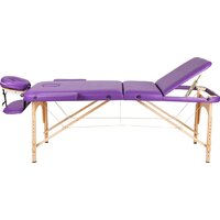 Массажный стол Atlas Sport 60 см складной 3-с деревянный (фиолетовый) - Изображение №3 — Chaika Market