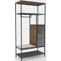 Стеллаж Hype Mebel Босс 100x200 (черный/дуб галифакс олово/велюр серый) — Chaika Market