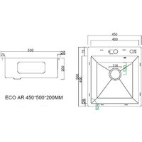 Кухонная мойка ARFEKA ECO AR 450*500 SATIN DECOR - Изображение №8 — Chaika Market