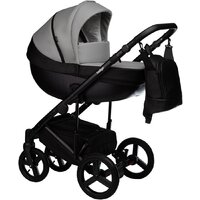 Универсальная коляска Indigo Tour Eco (2 в 1, te 02/черная кожа+серая кожа) — Chaika Market