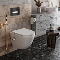 Унитаз подвесной Roxen Antares Bidet в комплекте с инсталляцией StounFix Dual Fresh 6 в 1 963184 (кнопка: черное стекло) - Изображение №10 — Chaika Market