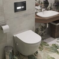 Унитаз подвесной Roxen Antares Bidet в комплекте с инсталляцией StounFix Dual Fresh 6 в 1 963184 (кнопка: черное стекло) - Изображение №12 — Chaika Market
