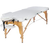 Массажный стол Atlas Sport 60 см складной 3-с деревянный (белый) — Chaika Market