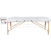 Массажный стол Atlas Sport 60 см складной 3-с деревянный (белый) - Изображение №3 — Chaika Market
