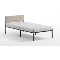 Кровать Домаклево Лофт с мягкой спинкой 80x200 (черный/светлый) - Изображение №2 — Chaika Market